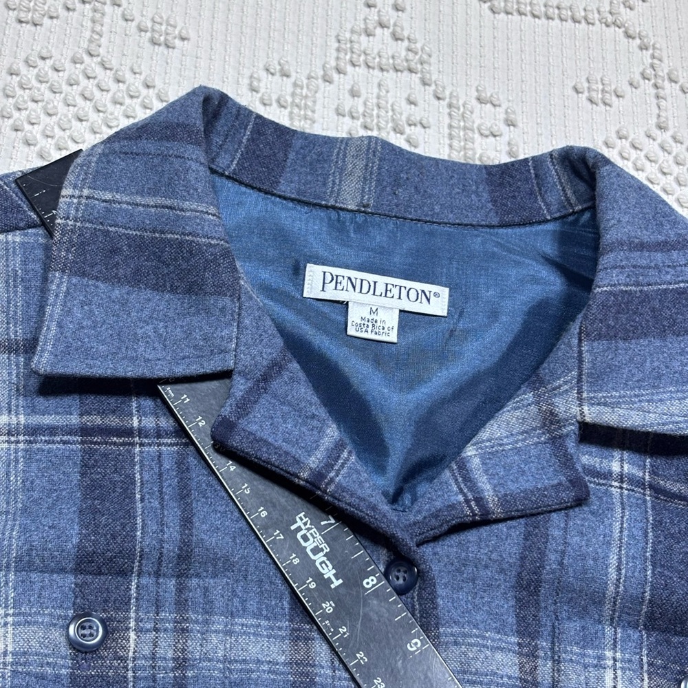 VTG Pendleton Plaid Virgin Wool Button Shirt Outdoor Heritage Style Womens Sz M - Picture 10 of 16